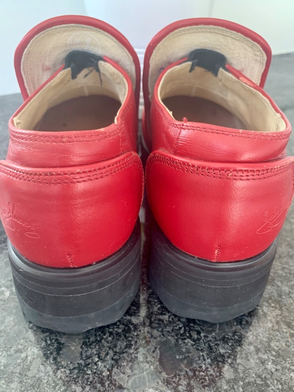 Fleuvog Red Leather Y2K F-Shoes - Picture 6 of 10